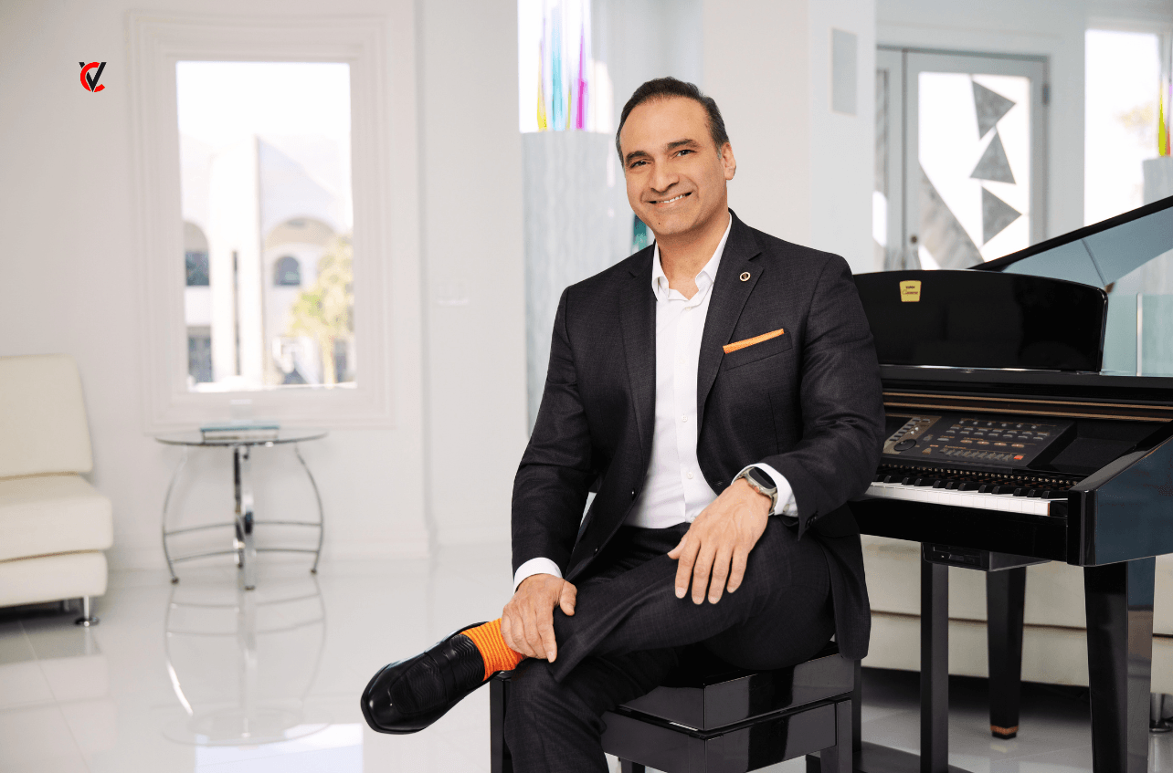 Editorial portrait styled feature image: Shadman Zafar, CEO, Vibrant Capital — CIO Visionaries cover.
